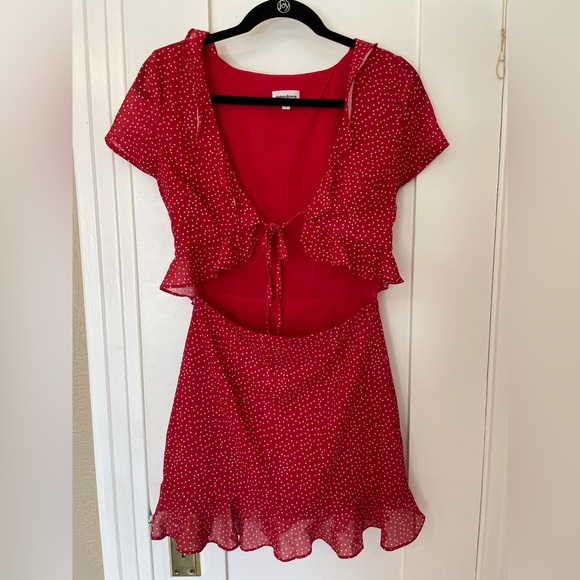 superdown Mercy Polka Dot Dress in red (S) - Picture 5 of 7